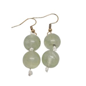 Prehnit Edelsteinohrring